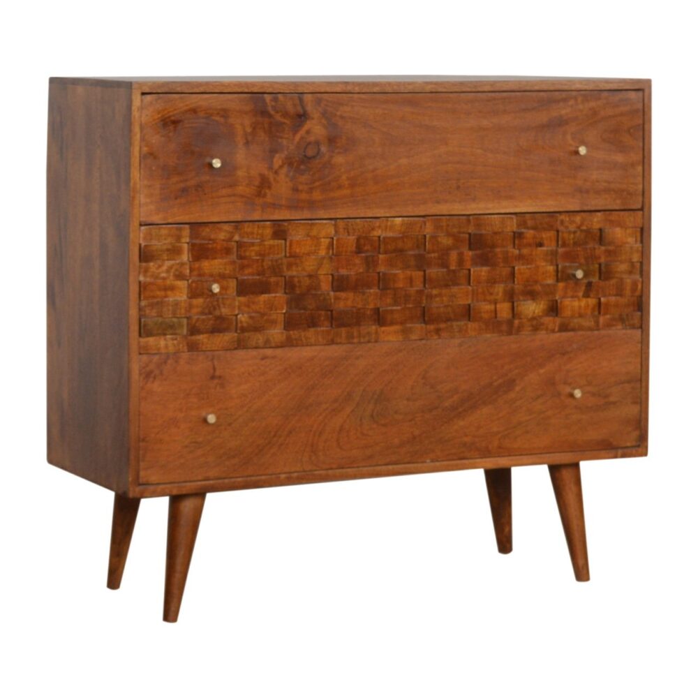 Tile Carved Chestnut Chest wholesalers