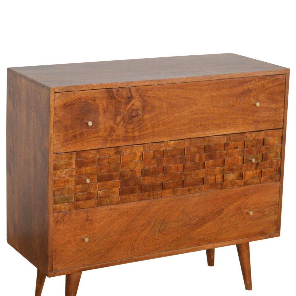 Tile Carved Chestnut Chest dropshipping