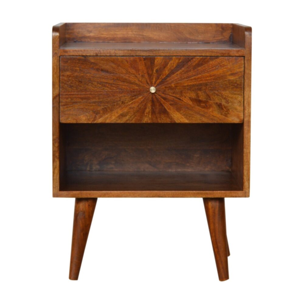 Chestnut Sunrise Bedside with Open Slot for resale