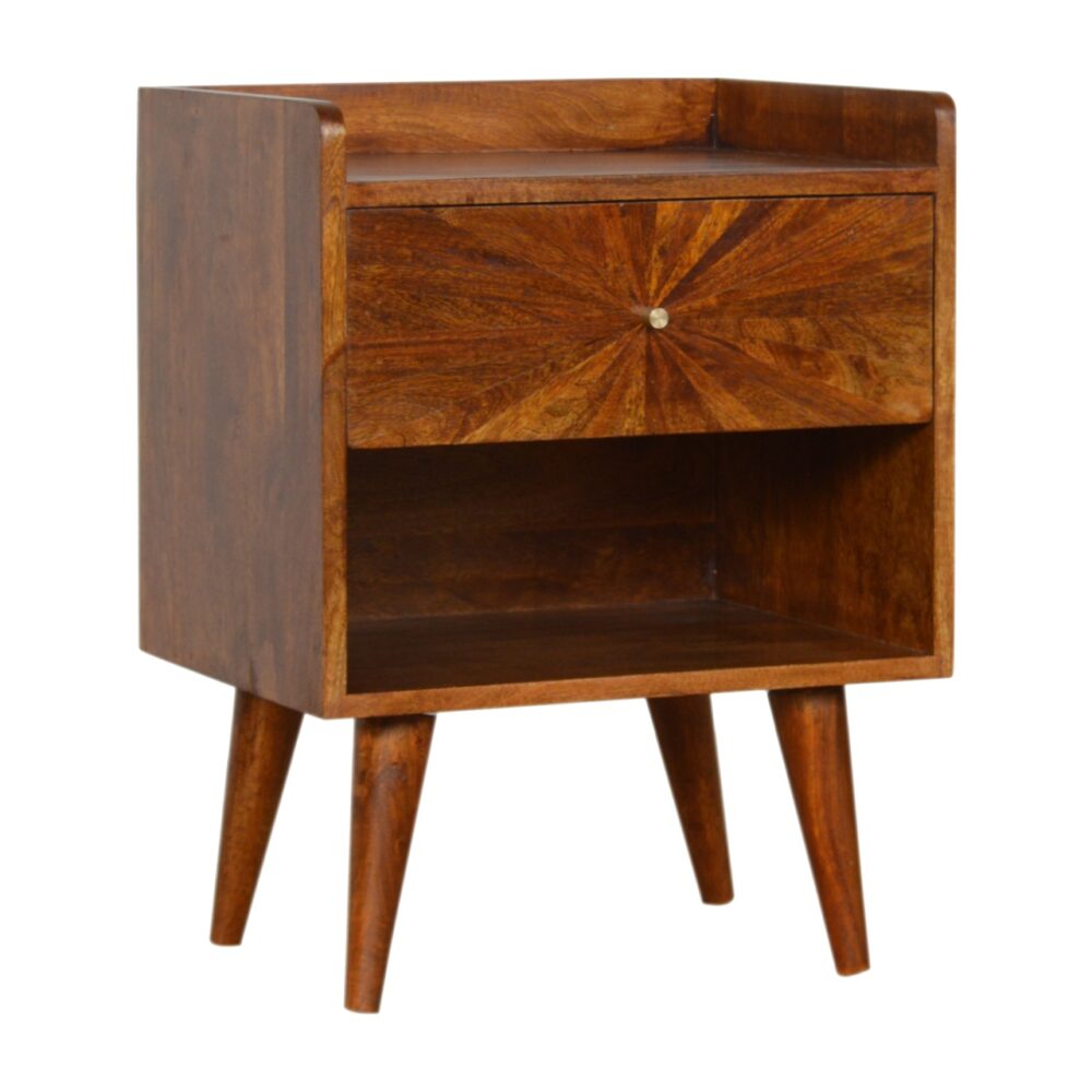 Chestnut Sunrise Bedside with Open Slot wholesalers