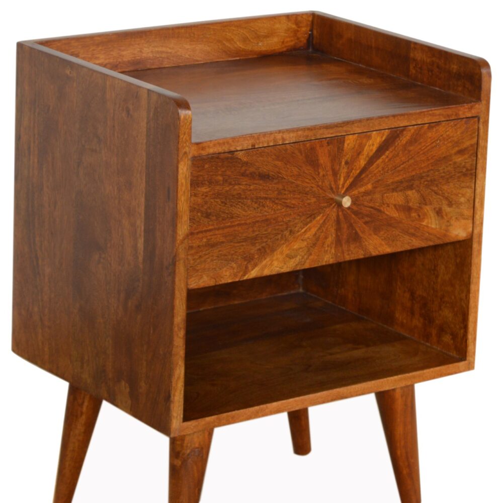 Chestnut Sunrise Bedside with Open Slot dropshipping