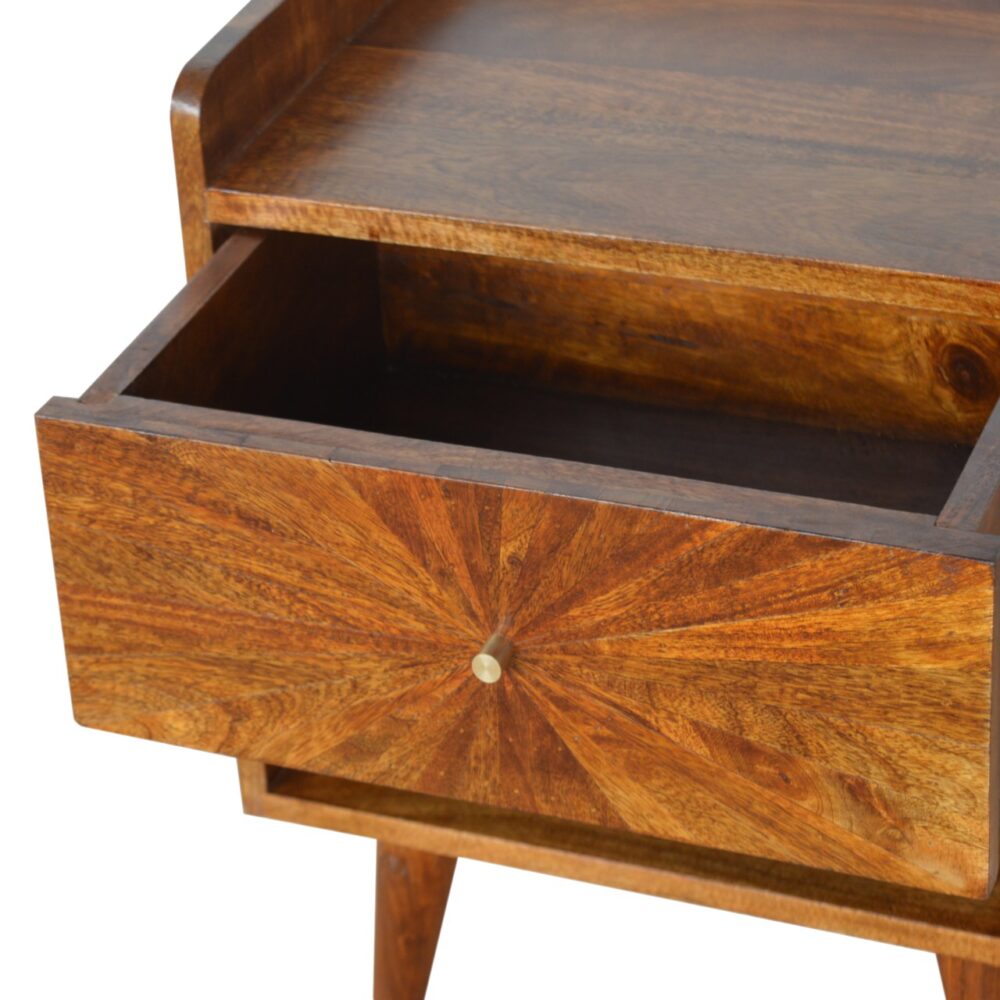 Chestnut Sunrise Bedside with Open Slot for reselling