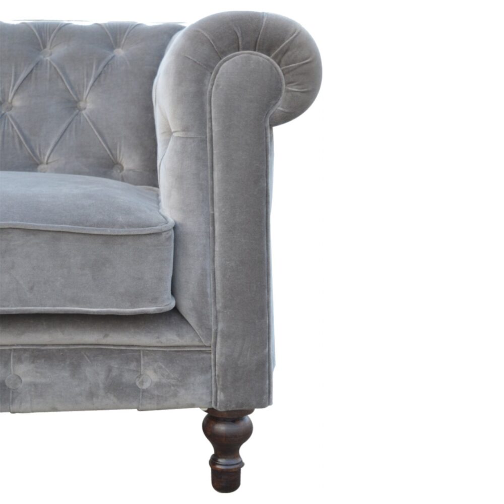 Grey Velvet Chesterfield Sofa for reselling