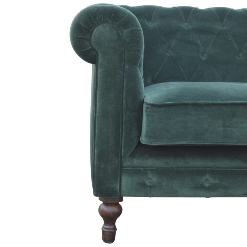 Emerald Green Velvet Chesterfield Sofa for resell