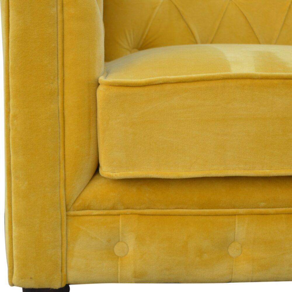 Mustard Velvet Chesterfield Sofa for reselling
