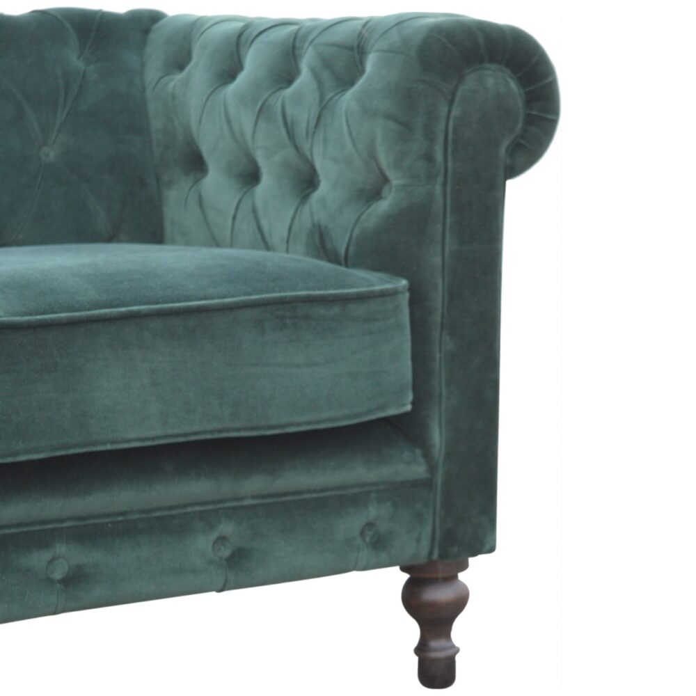 Emerald Green Velvet Chesterfield Sofa for reselling