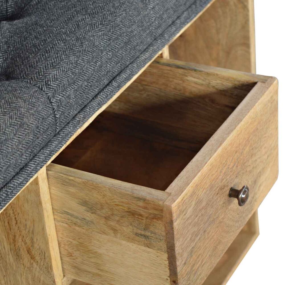 wholesale Black Tweed 6 Slot Shoe Storage Bench for resale