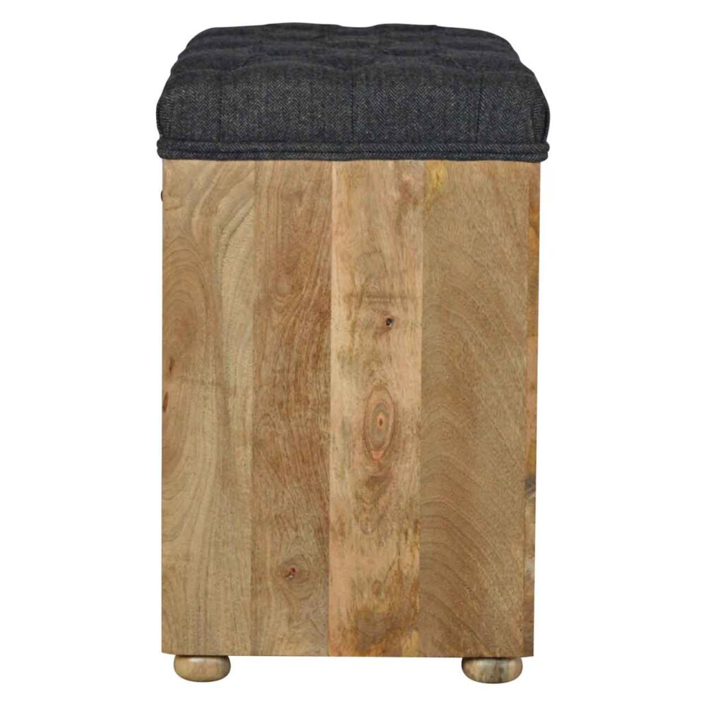 bulk Black Tweed 6 Slot Shoe Storage Bench for resale