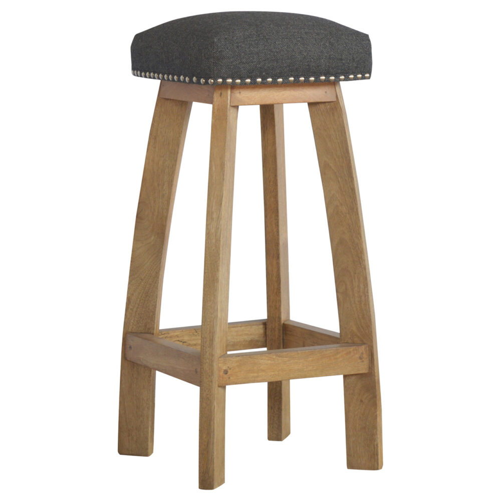 Black Tweed Studded Bar Stool for wholesale