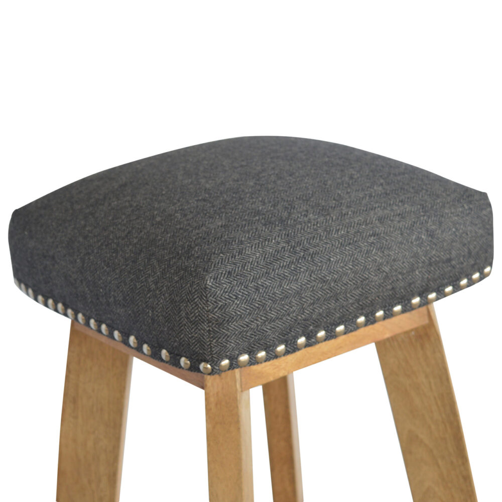 Black Tweed Studded Bar Stool dropshipping