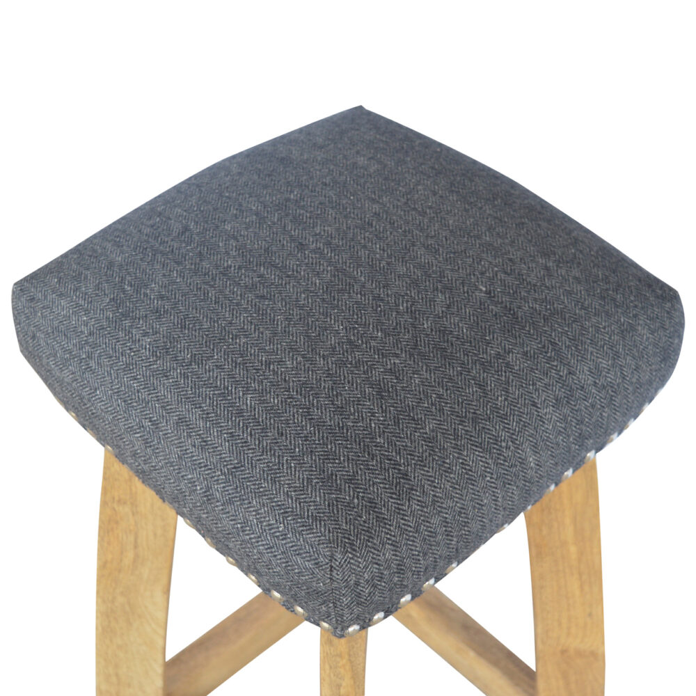 Black Tweed Studded Bar Stool for resell