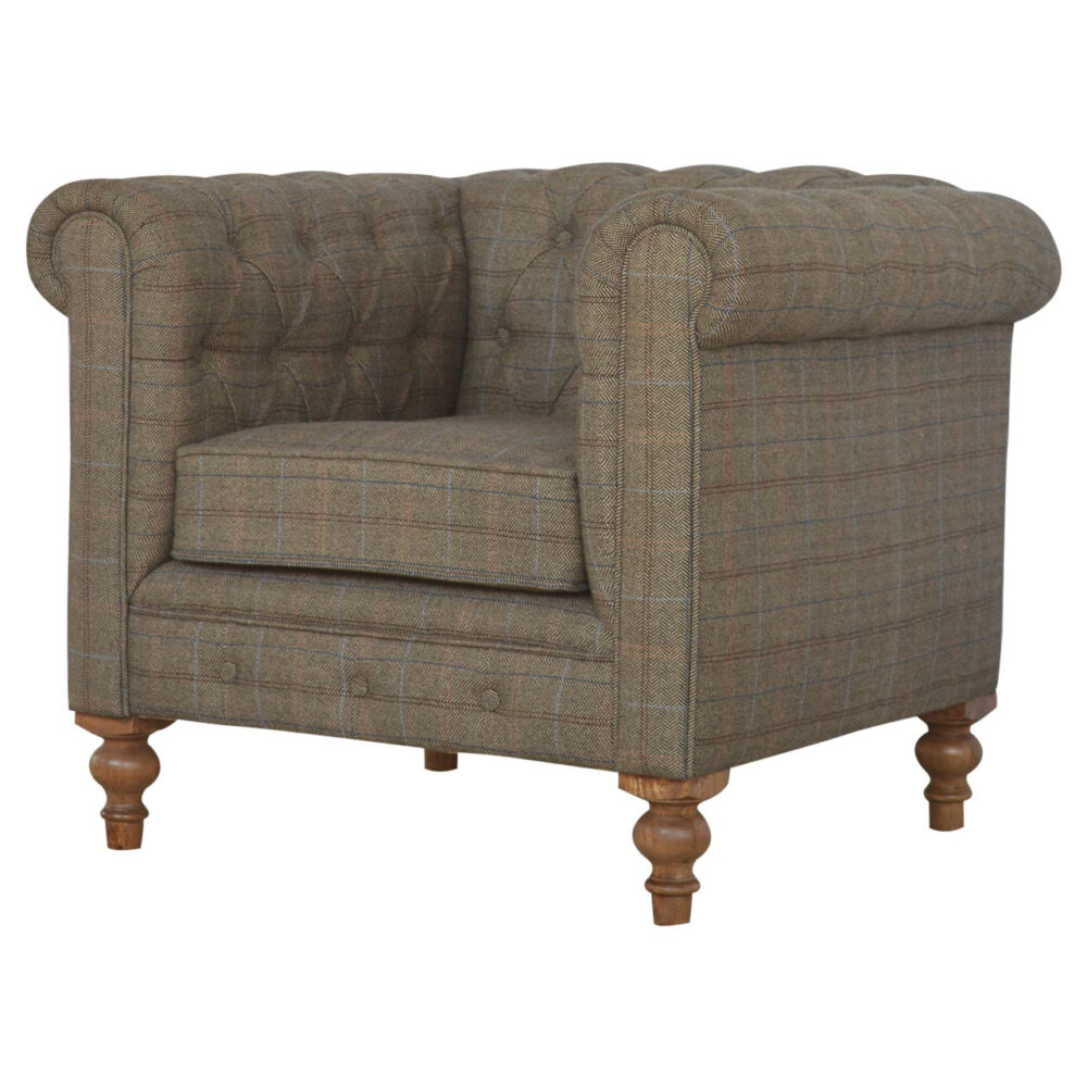 Multi Tweed Chesterfield Armchair wholesalers