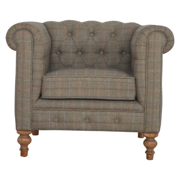 Multi Tweed Chesterfield Armchair for resale