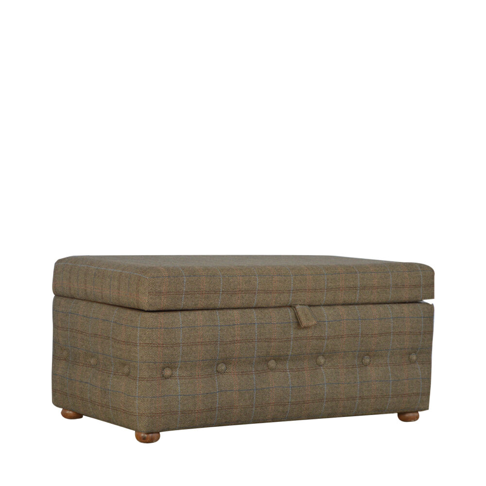 Multi Tweed Deep Button Footstool wholesalers