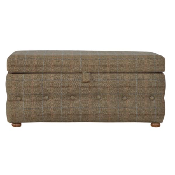 Multi Tweed Deep Button Footstool for resale