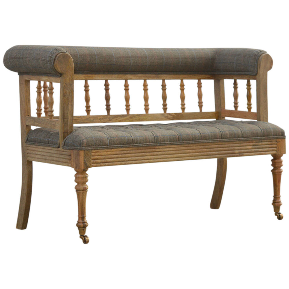 Multi Tweed Deep Button Hallway Bench wholesalers