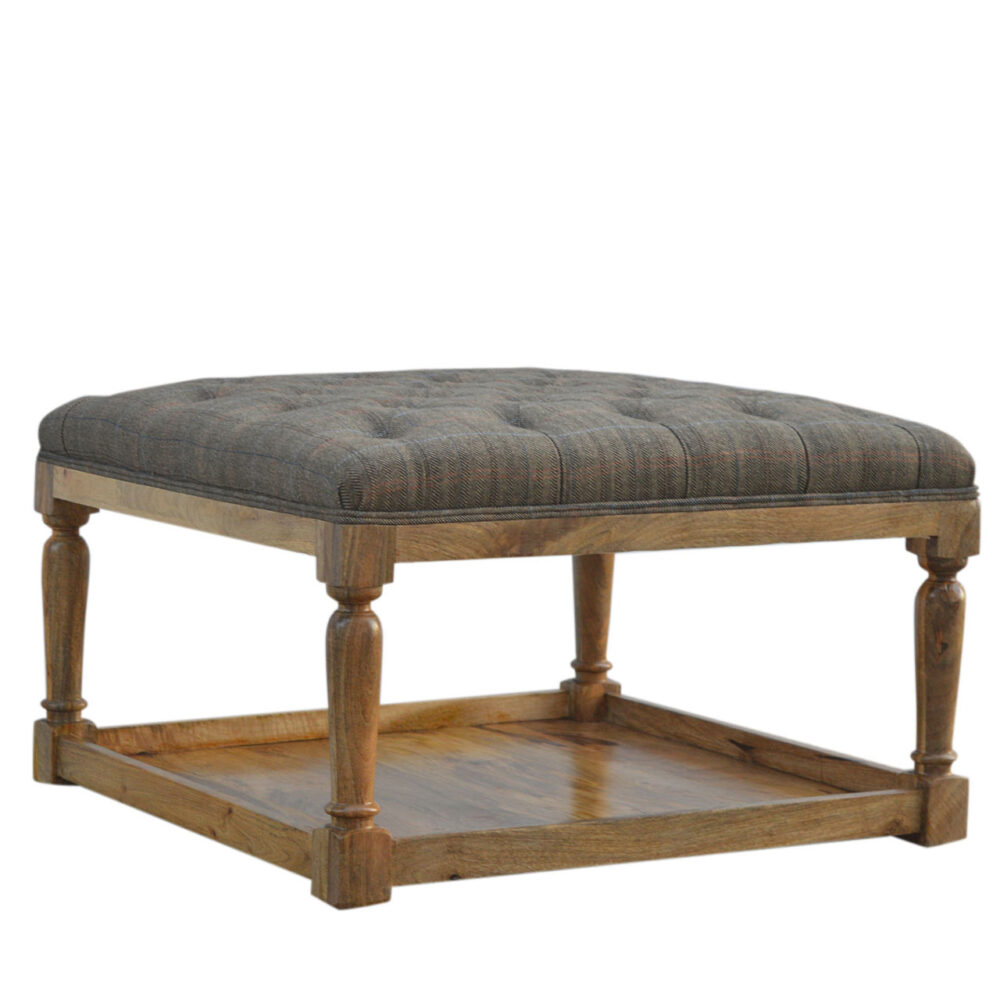 Multi Tweed Footstool with Shelf wholesalers