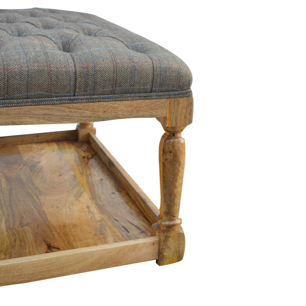 wholesale Multi Tweed Footstool with Shelf for resale