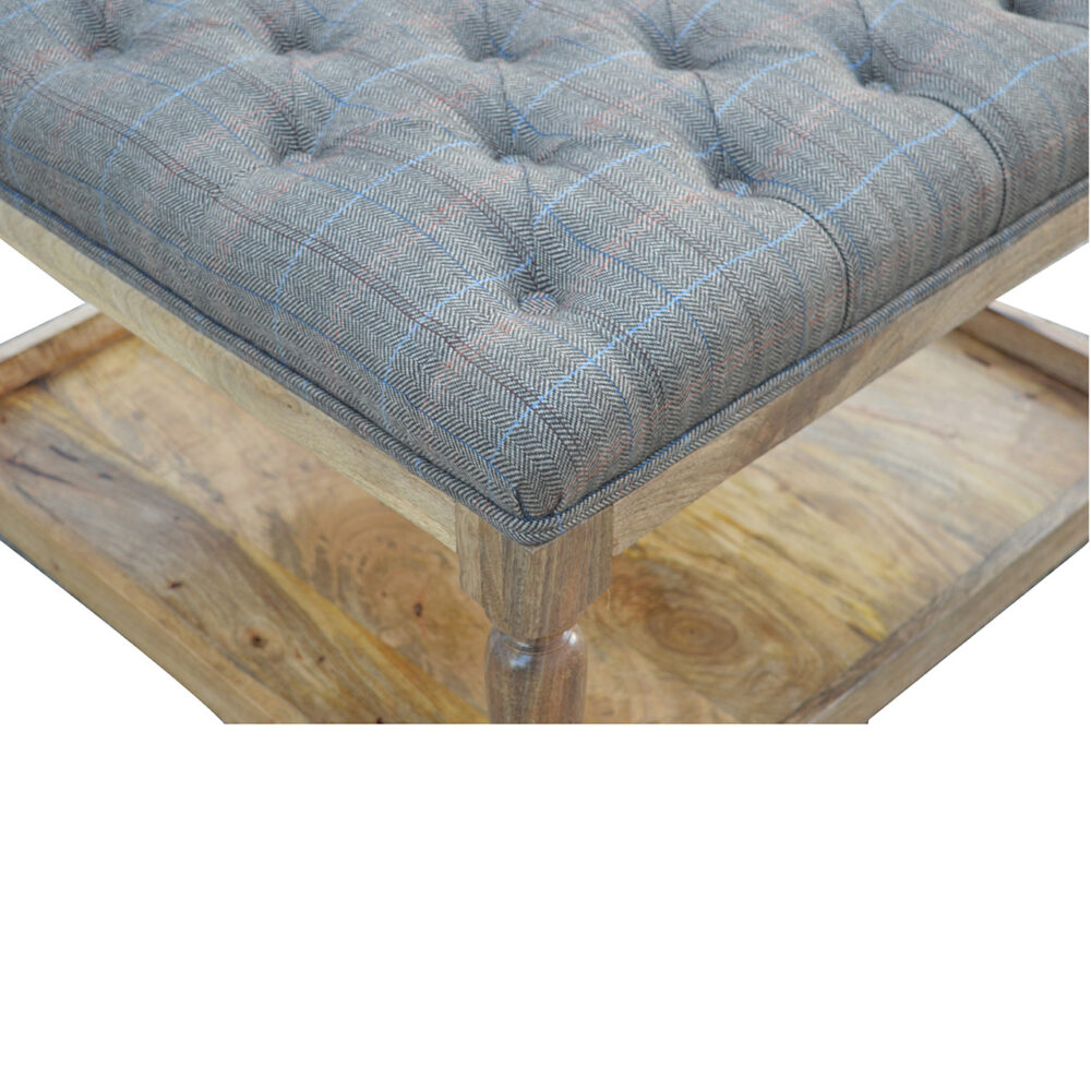 Multi Tweed Footstool with Shelf for resell