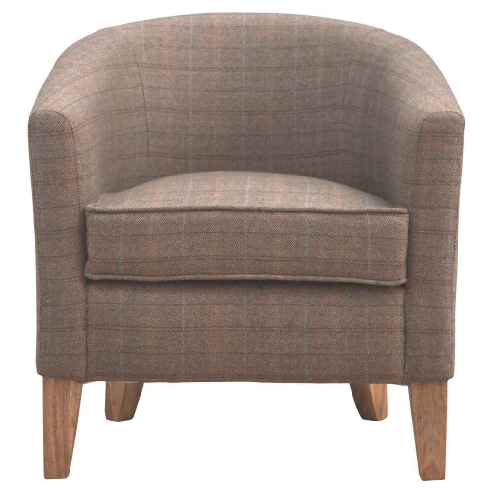 Upholstered Tweed Tub Chair for resale