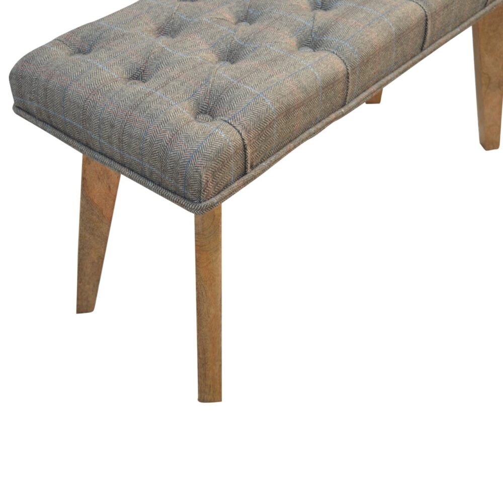 Multi Tweed Deep Button Hallway Bench for resell