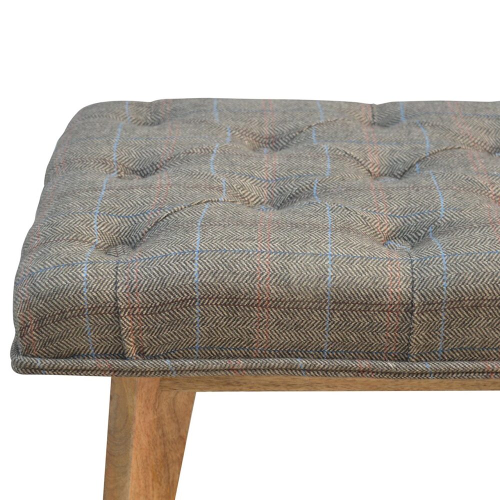 Multi Tweed Deep Button Hallway Bench for reselling