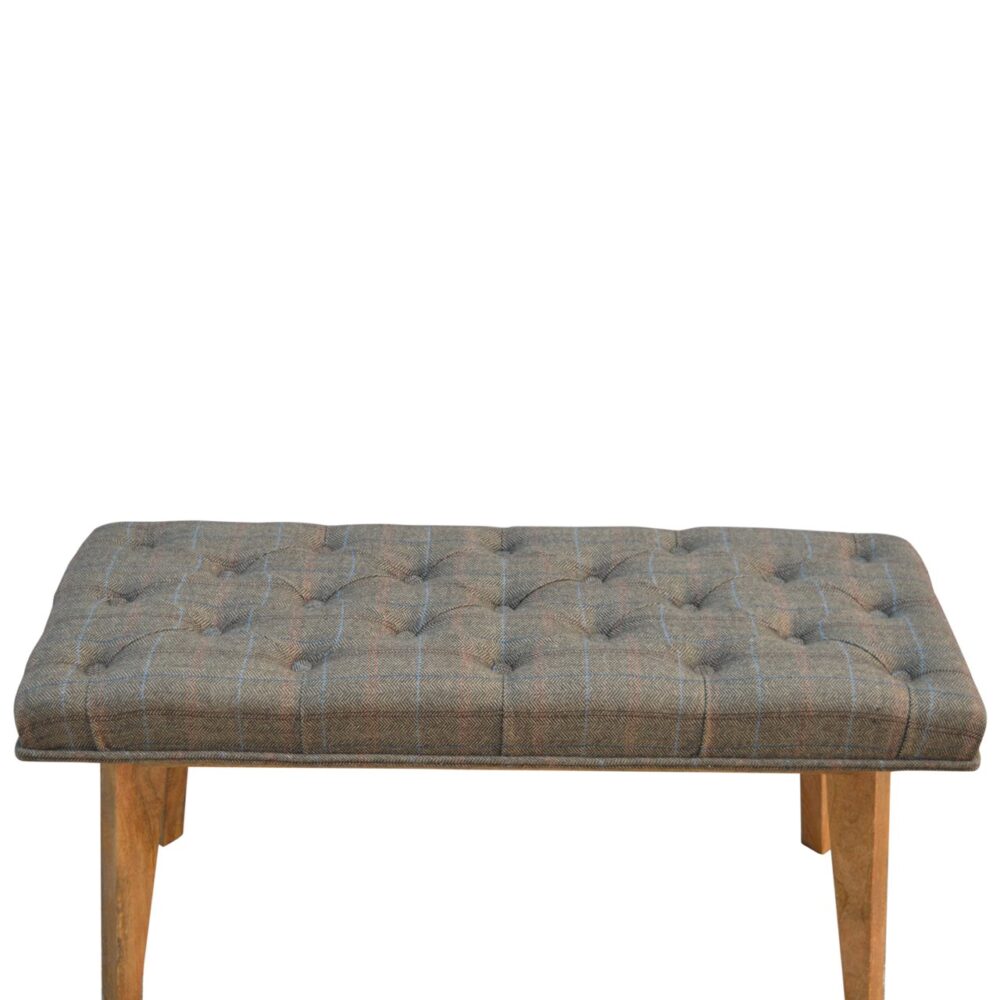 Multi Tweed Deep Button Hallway Bench for wholesale