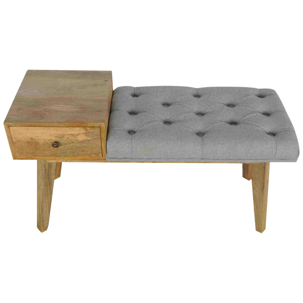 wholesale Grey Tweed Bench with 1 Drawer for resale