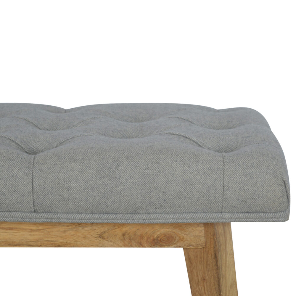 Grey Tweed Bench with 1 Drawer dropshipping
