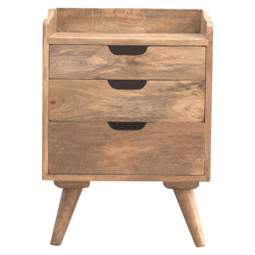 bulk Gallery Back Nightstand with 3 Drawers for resale