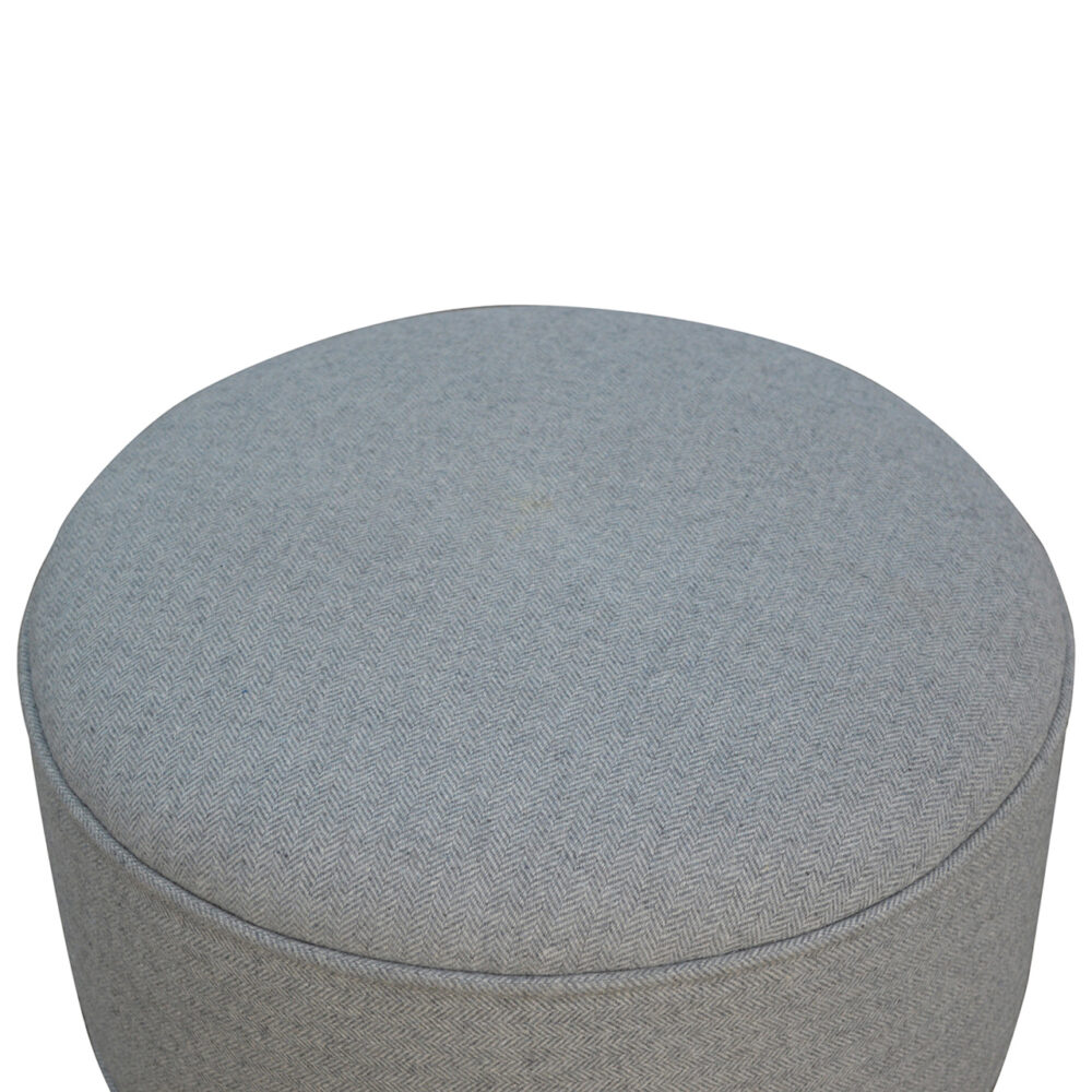 Round Grey Tweed Footstool dropshipping