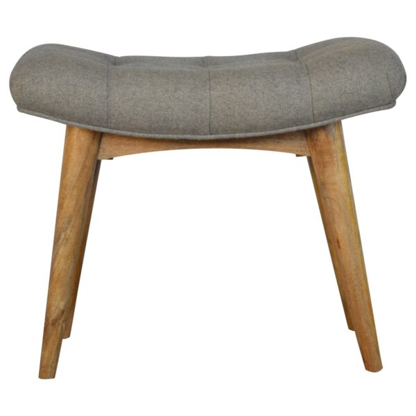 Curved Grey Tweed Bench for resale
