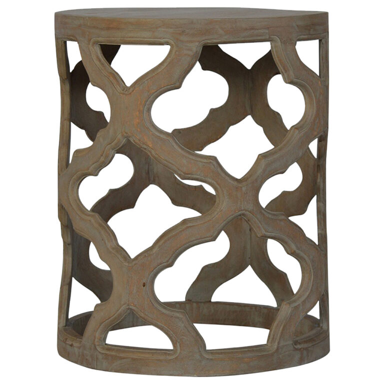 Grey Wash Cut-out Stool for resale