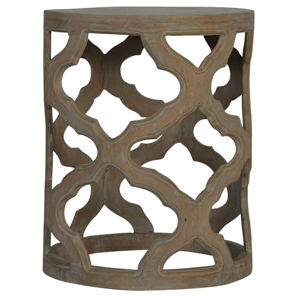 Grey Wash Cut-out Stool wholesalers