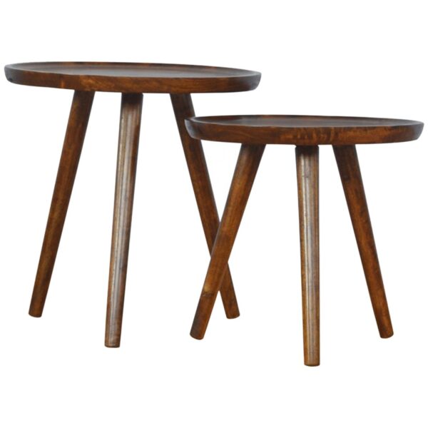 IN2045 - Chestnut Tray Nesting Stools for resale