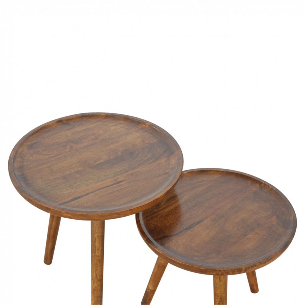 wholesale IN2045 - Chestnut Tray Nesting Stools for resale
