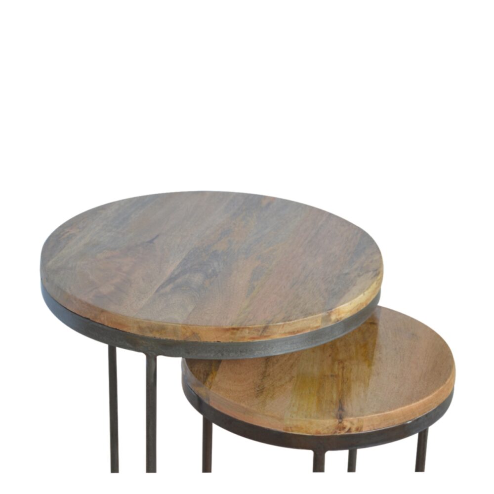wholesale Round Stool Set of 2 with Iron Base for resale