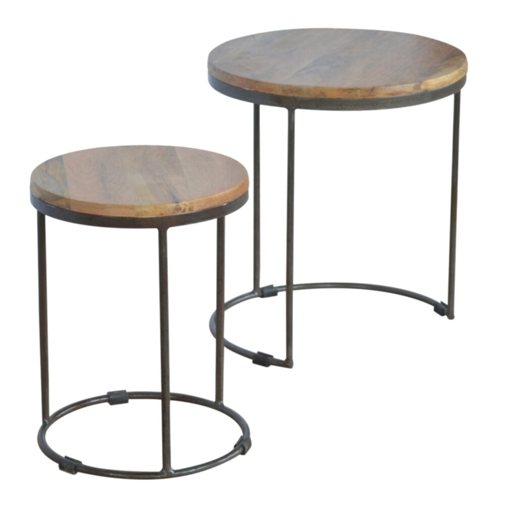 Round Stool Set of 2 with Iron Base for reselling