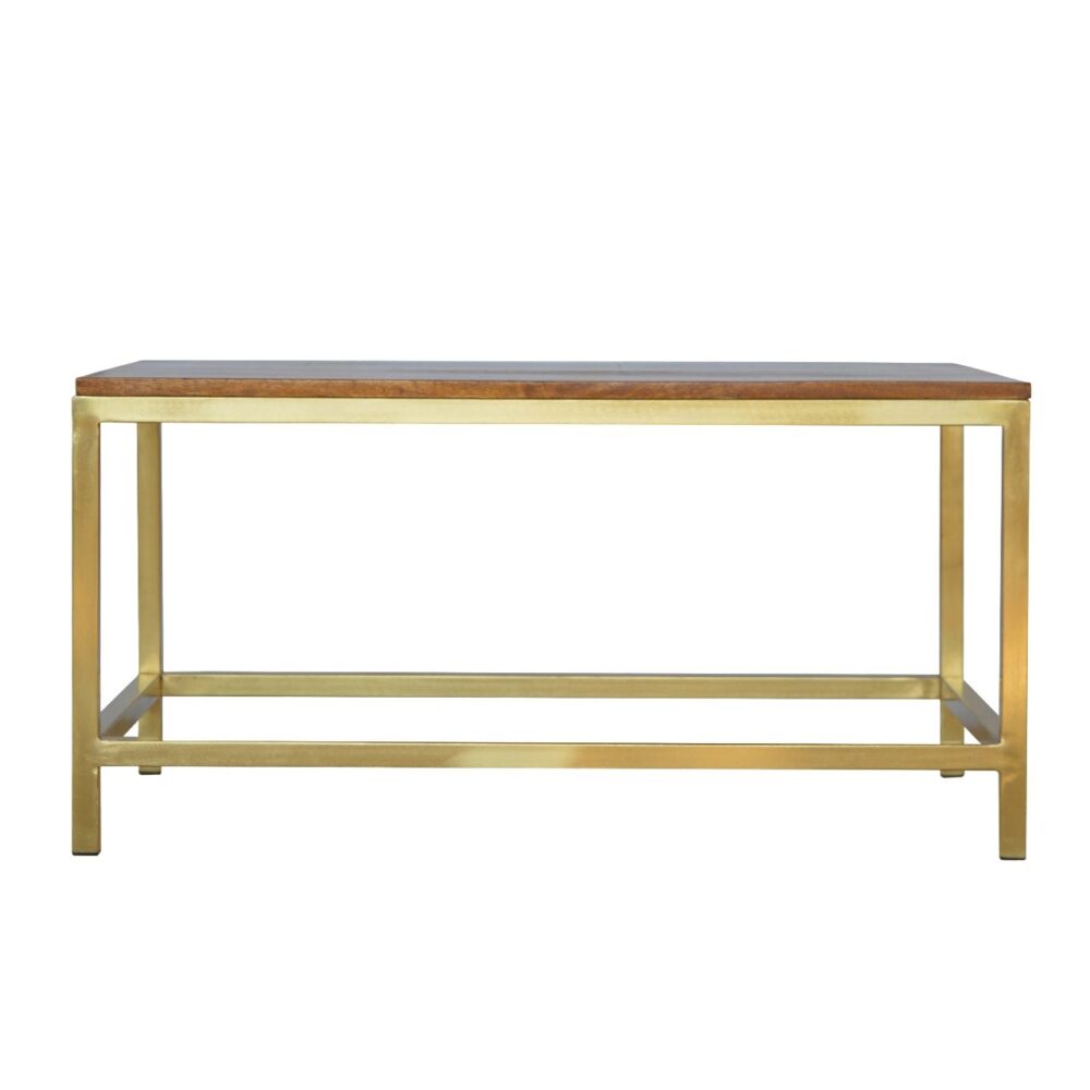 Rectangular Coffee Table with Gold Base for resale