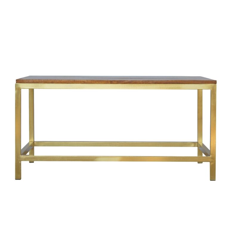 Rectangular Coffee Table with Gold Base for resale