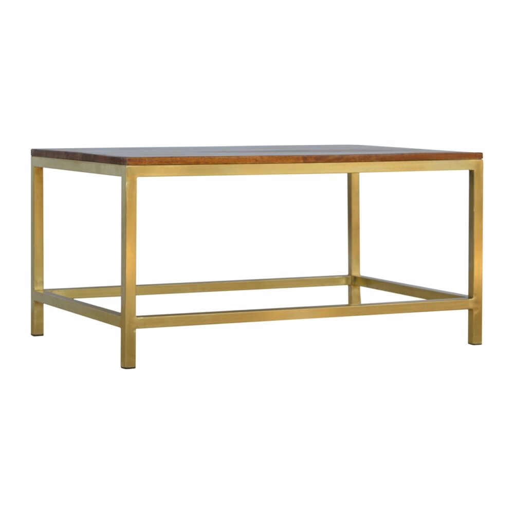 Rectangular Coffee Table with Gold Base for wholesale