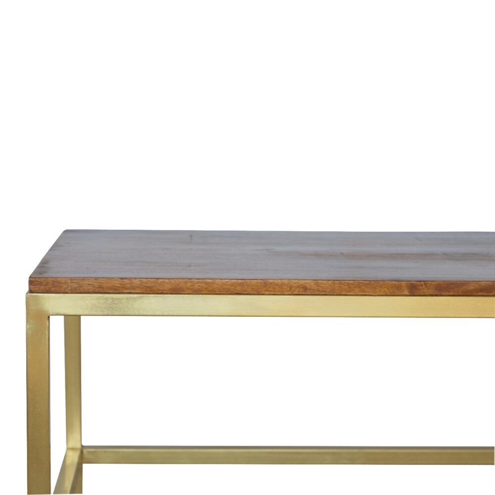 Rectangular Coffee Table with Gold Base for reselling