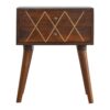 Geometric Brass Inlay 2 Drawer Nightstand for resale