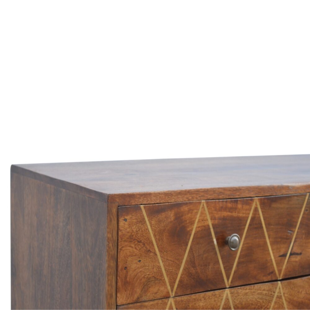 wholesale Geometric Brass Inlay Media Unit for resale