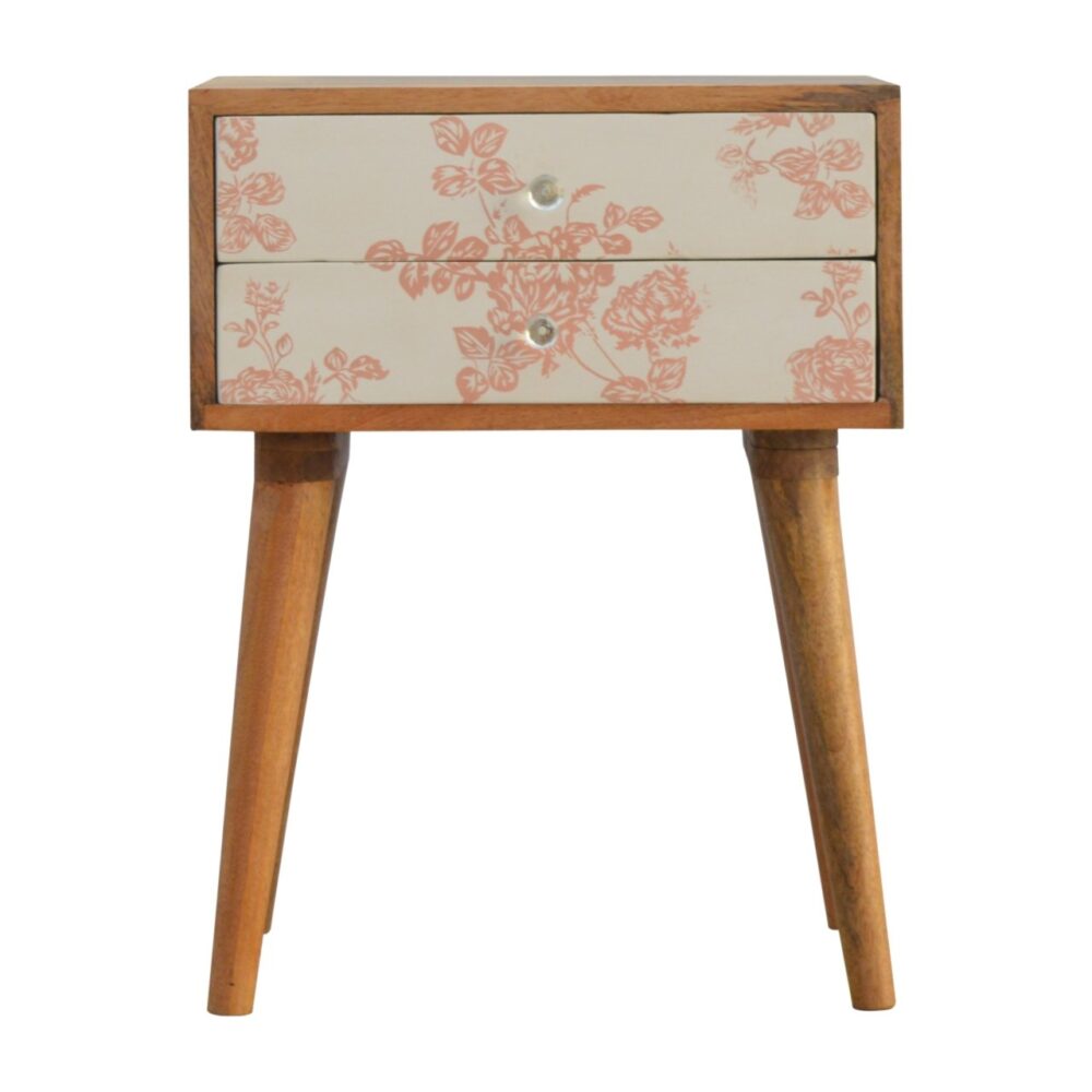 Pink Floral Screen Printed Bedside for resale