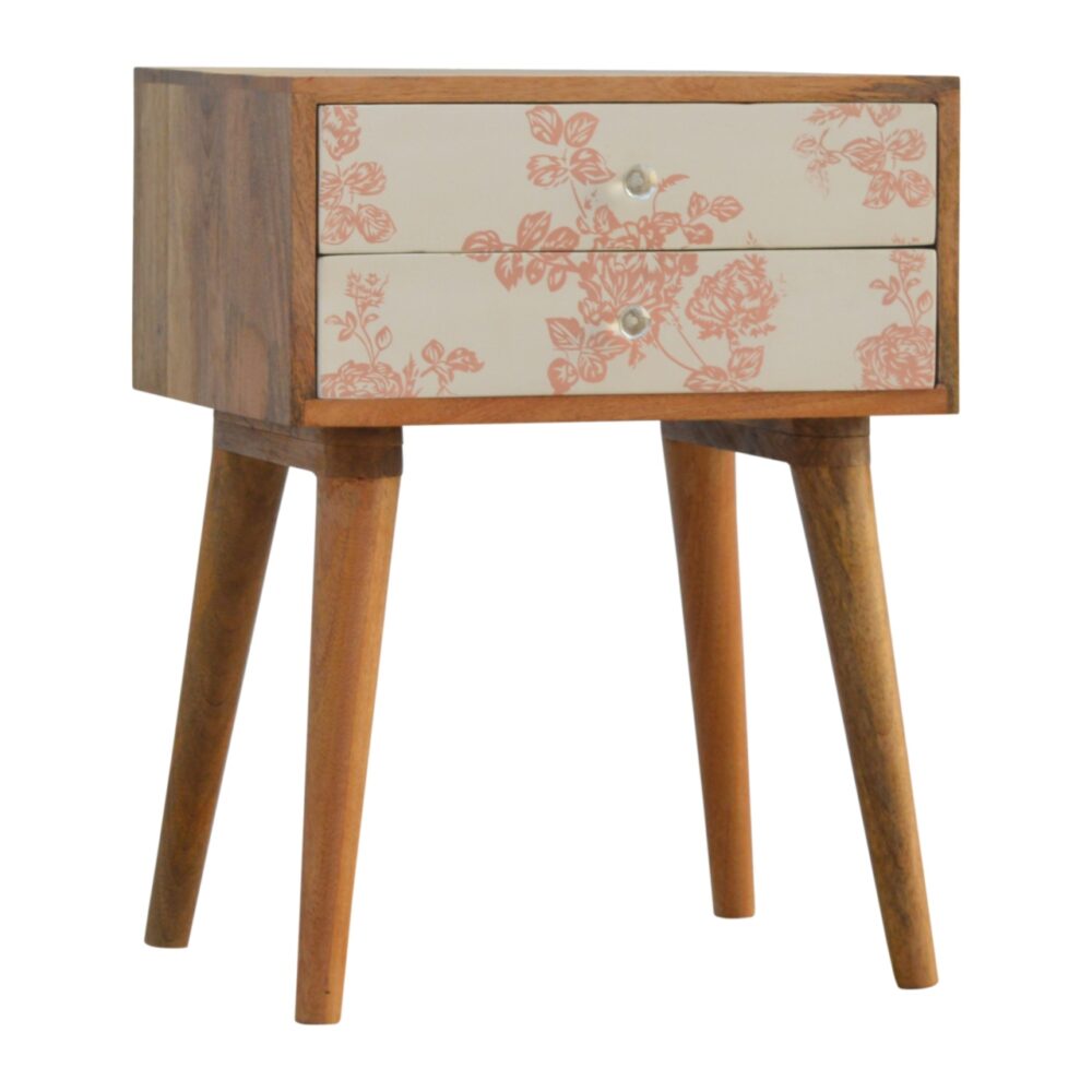 Pink Floral Screen Printed Bedside wholesalers