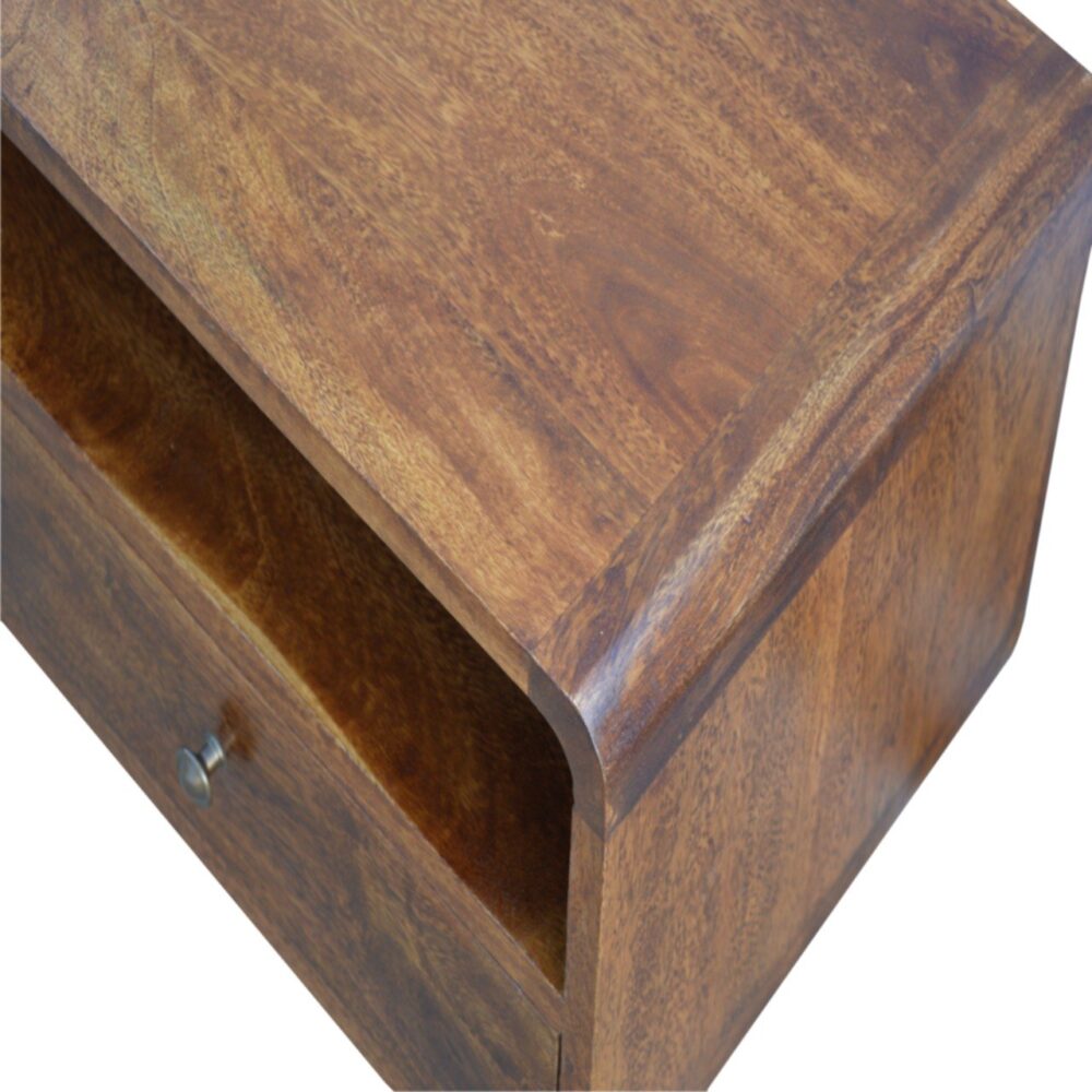 Curved Chestnut Media Unit dropshipping