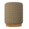 Multi Tweed Round Footstool for resale
