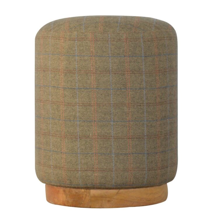 Multi Tweed Round Footstool for resale