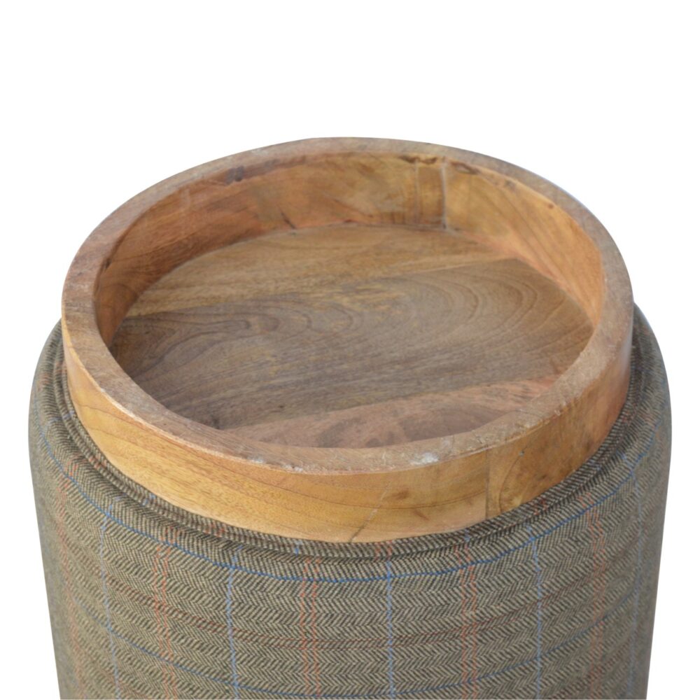 Multi Tweed Round Footstool for resell